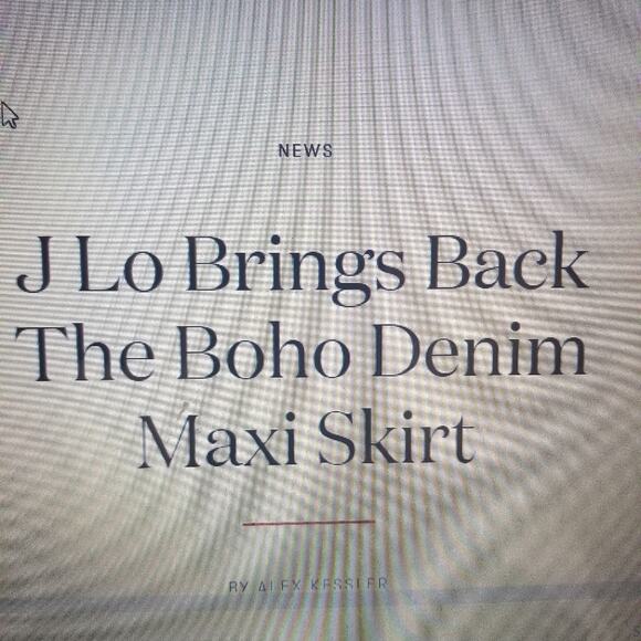 NEW Denim Maxi Skirt 90's Throwback Boho Cotton Denim Skirt J Lo Style - Picture 3 of 16